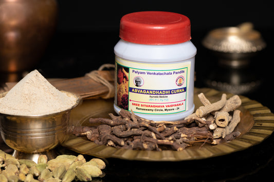 Ashwagandhadi Choorna – Ayurvedic Herbal Powder for Stress Relief and Immunity