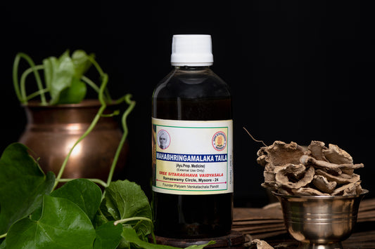 Maha Bhringamalaka Taila – Ayurvedic Herbal Oil for Head Massage & Hair Care